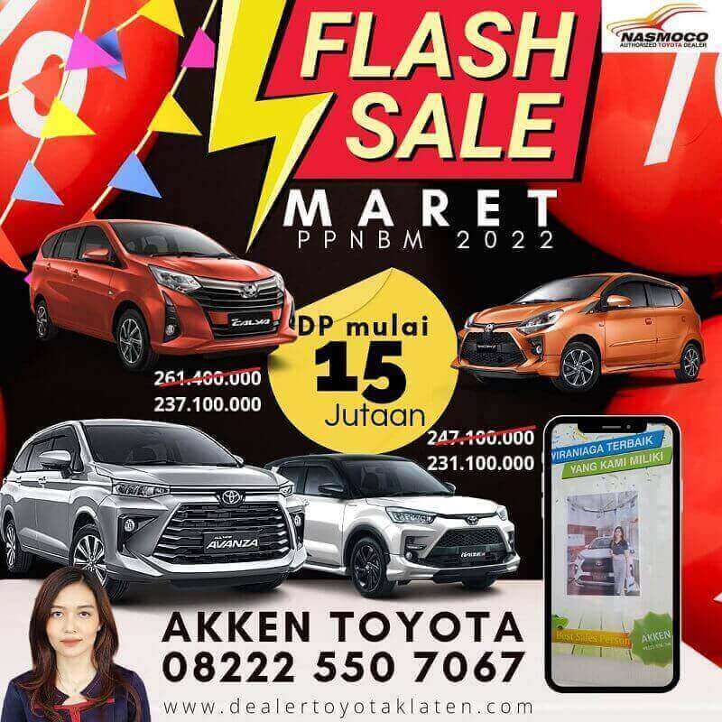 Promo Flash Sale Maret PPNBM 2022 DP Minim Di Toyota Klaten